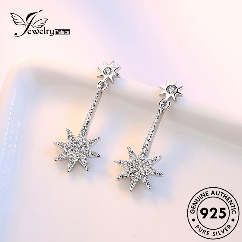 Jewelrypalace Stud Moissanite Anting Wanita Asli925 Temperamen Berlian Bintang Perak E294