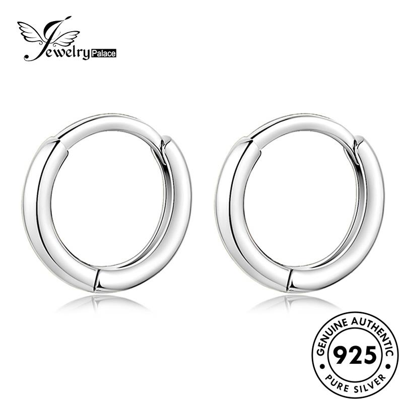 Jewelrypalace Anting Hoop Asli Wanita Silver Gold Lingkaran Simple925 E389