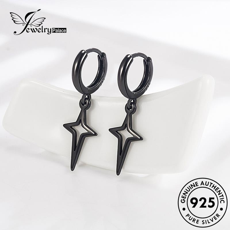 Jewelrypalace925asli Anting Hoop Kepribadian Bintang Wanita Perak E394