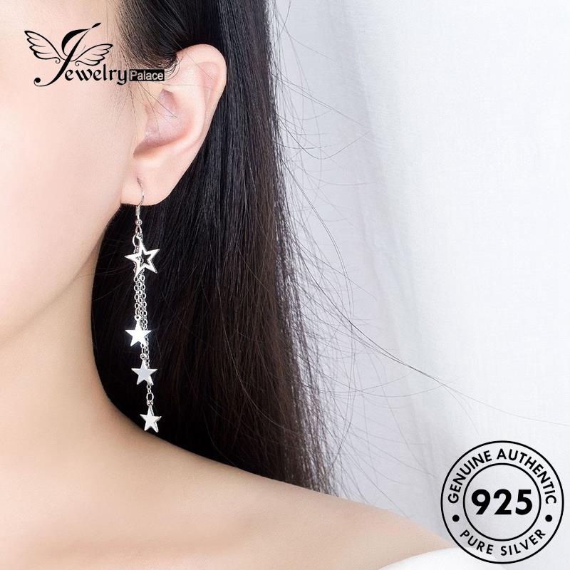 Jewelrypalace Bintang Temperamen Kait Perak Asli Wanita925 Anting Emas Berujung Lima E440