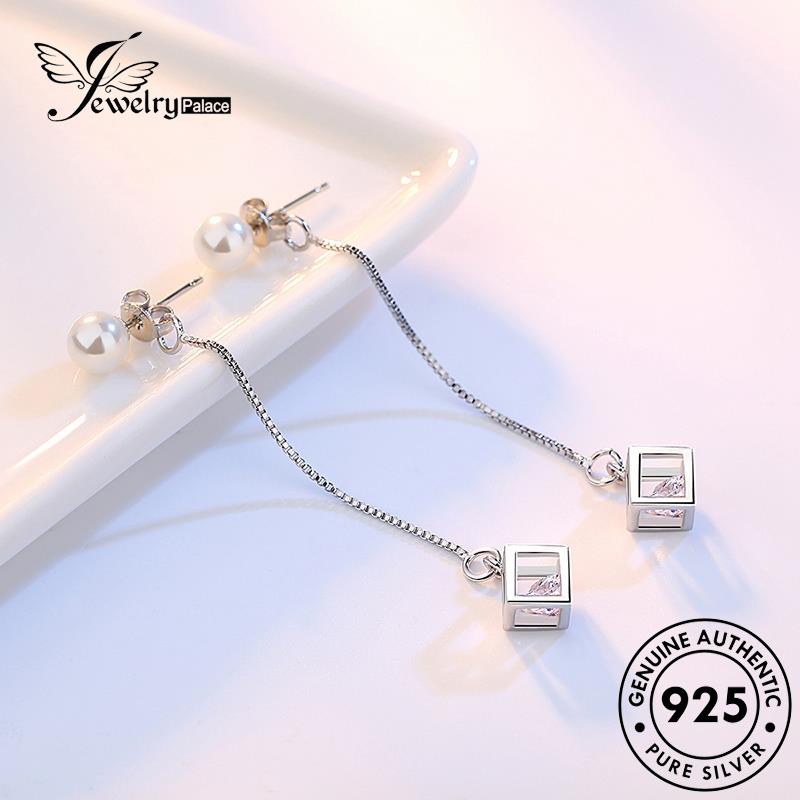 Jewelrypalace Perak Asli Moissanite Wanita925 Anting Persegi Stud Fashion Berlian E464