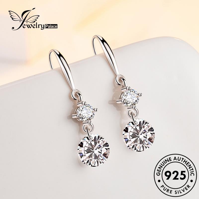 Jewelrypalace Anting Perak Asli Manis Wanita925 Moissanite Berlian Kait E481