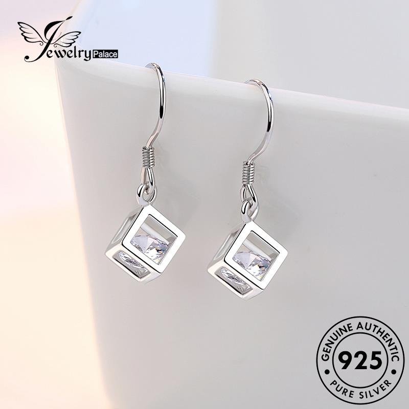 Jewelrypalace Anting Wanita Asli Fashion Berlian Perak Kait Kotak925 Moissanite E485