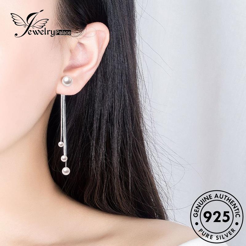 Jewelrypalace Niche Mutiara Perak Anting Stud925 Wanita Asli Jumbai E490