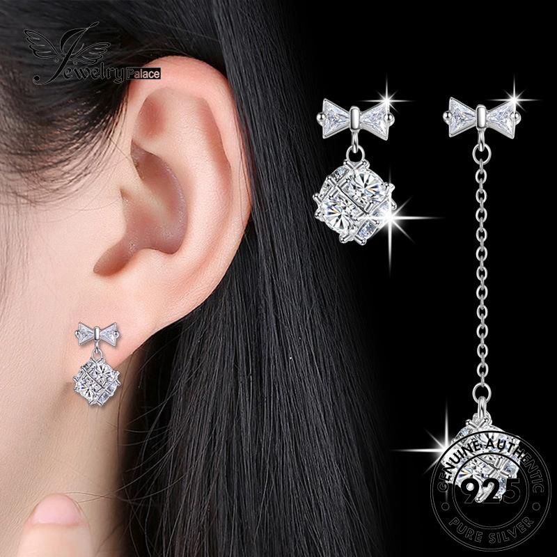 Jewelrypalace Asli Perak Wanita Moissanite Berlian Atmosfer Anting925 Kubus Rubik Stud E584