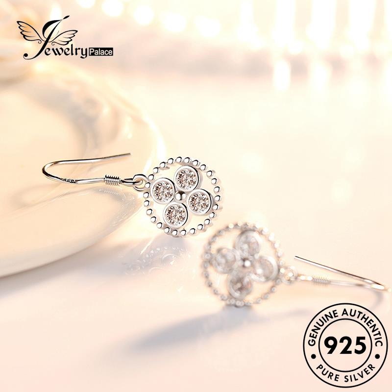 Jewelrypalace Perak Wanita925 Kait Moissanite Asli Anting Berlian Temperamen Bulat E595