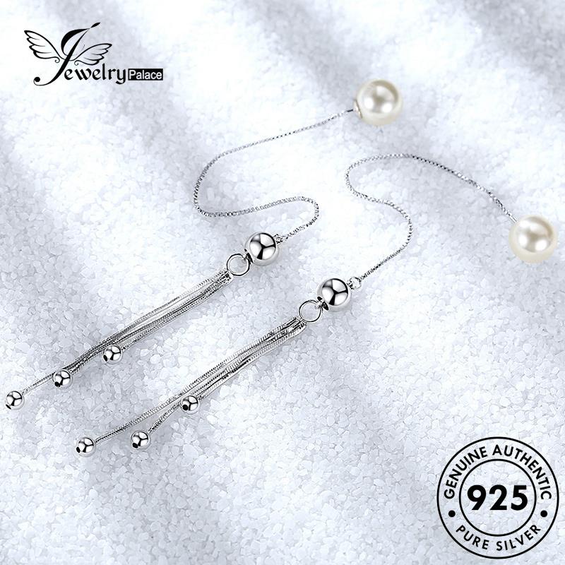 Jewelrypalace Asli Pinggiran Emas Perak Fresh Drop925 Anting Wanita Mutiara E634