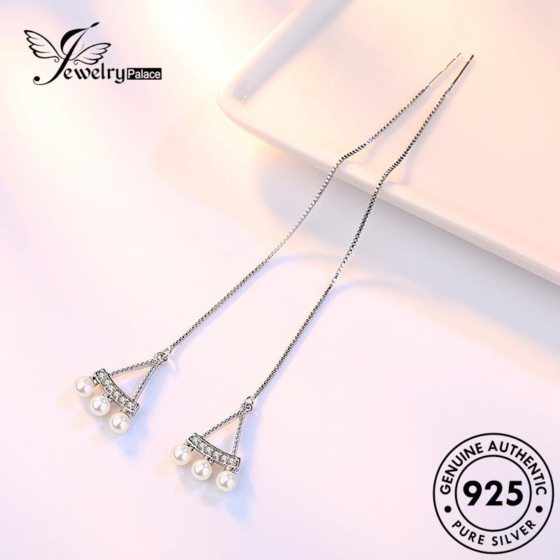 Jewelrypalace Wanita925 Anting Tusuk Mutiara Vintage Kipas Perak Asli E676