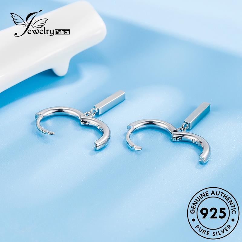 Jewelrypalace Anting Perak Hoop Geometri Wanita Kepribadian Asli925 E776