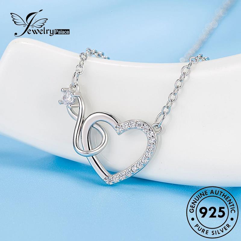 Jewelrypalace Love Moissanite Wanita Asli Kalung Simple925 Berlian Silver N44