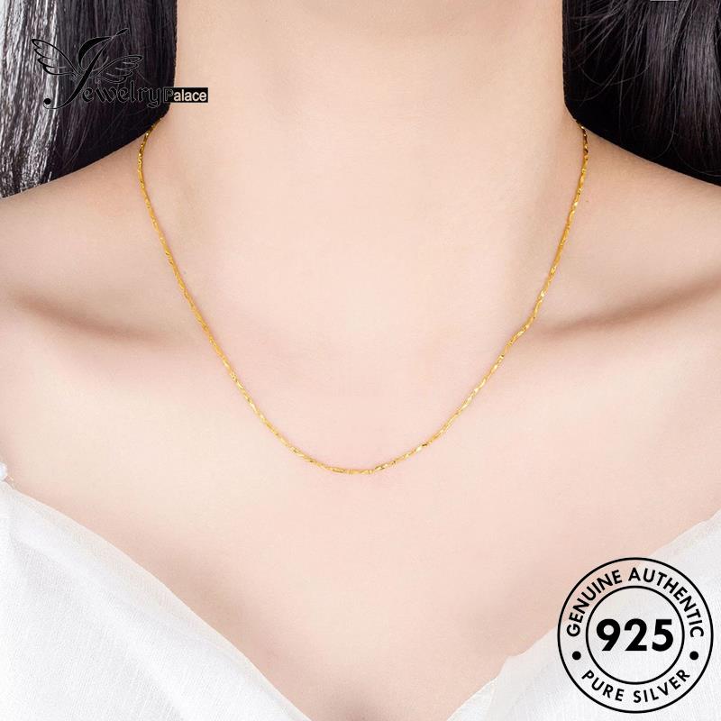 Jewelrypalace Kalung Perak Ingot Emas Asli Fashion Wanita925 N64