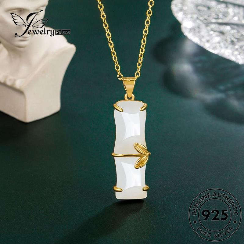 Jewelrypalace Wanita Kalung Emas Asli Perak Giok Maju925 Bambu N299