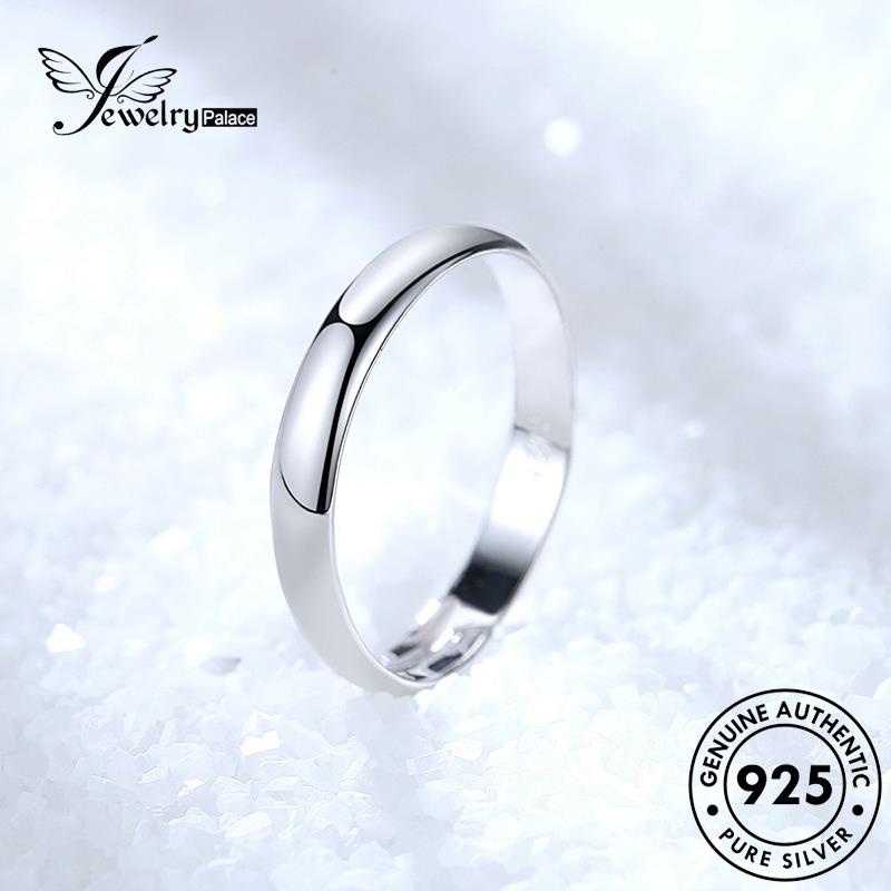 Perhiasanpalace Glossy925 Cincin Asli Perak Simple Couple Gold R85