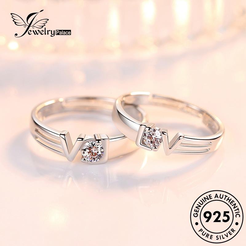 Perhiasantempat Versi Perak Love925 Cincin Korea Asli Couple R102