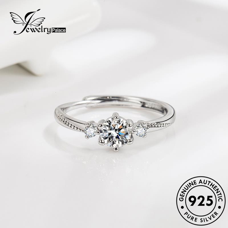 Jewelrypalace Original At Elegant First Moissanite Cincin Perak Love Pasangan Diamond Sight925 R119