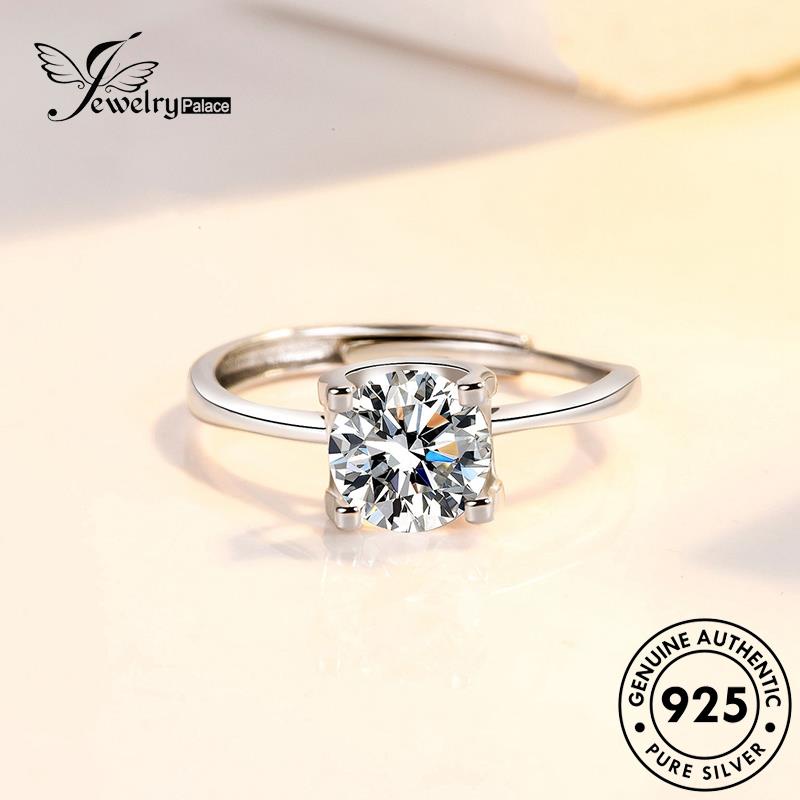 Tempat Perhiasan Wanita Cakar Moissanite Empat Cincin Perak Hollow Asli Berlian925 R126