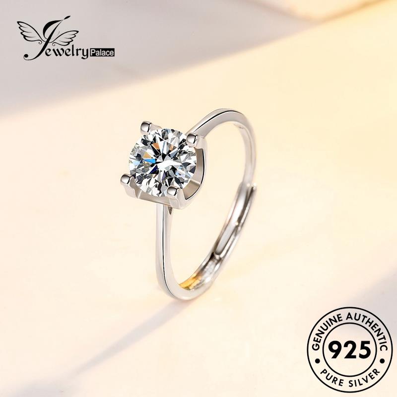 Tempat Perhiasan Wanita Cakar Moissanite Empat Cincin Perak Hollow Asli Berlian925 R126