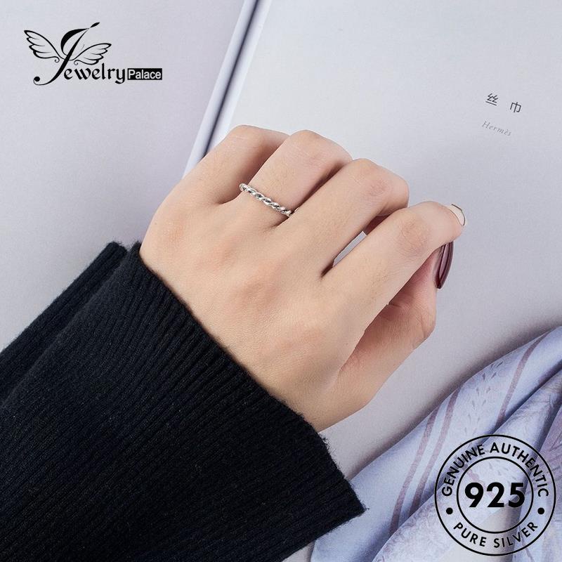Jewelrypalace Perak Tali925Cincin Vintage Asli Wanita Braided Twisted R231