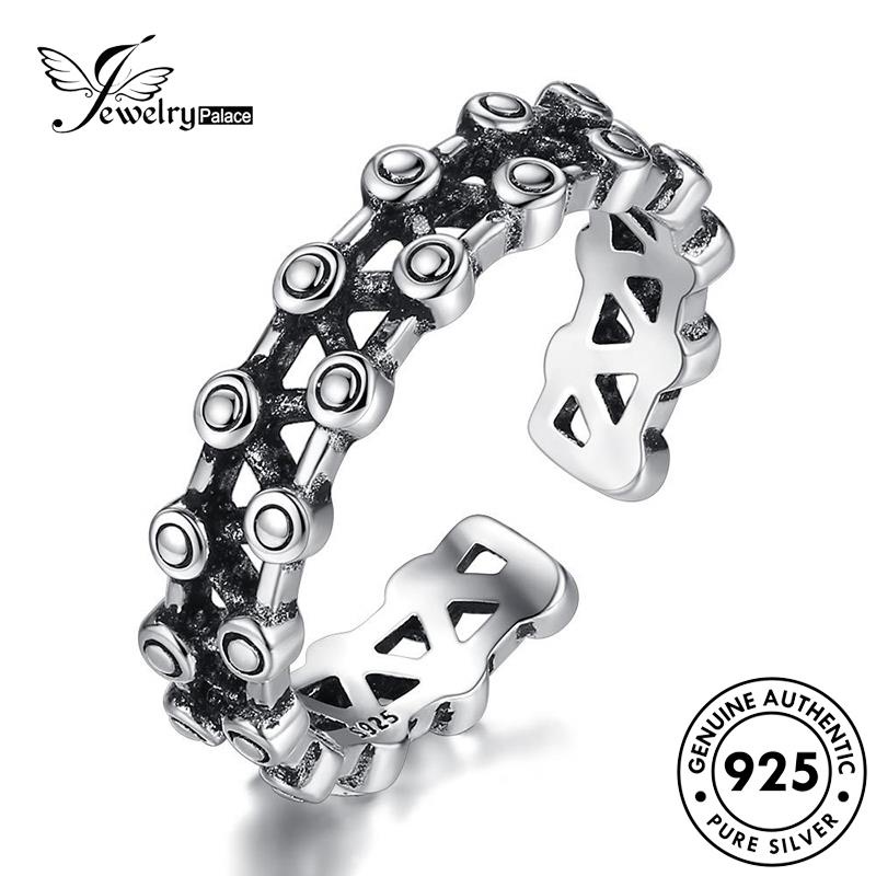 Tempat Perhiasan Wanita Retro Stars Rings Perak Asli925 R278