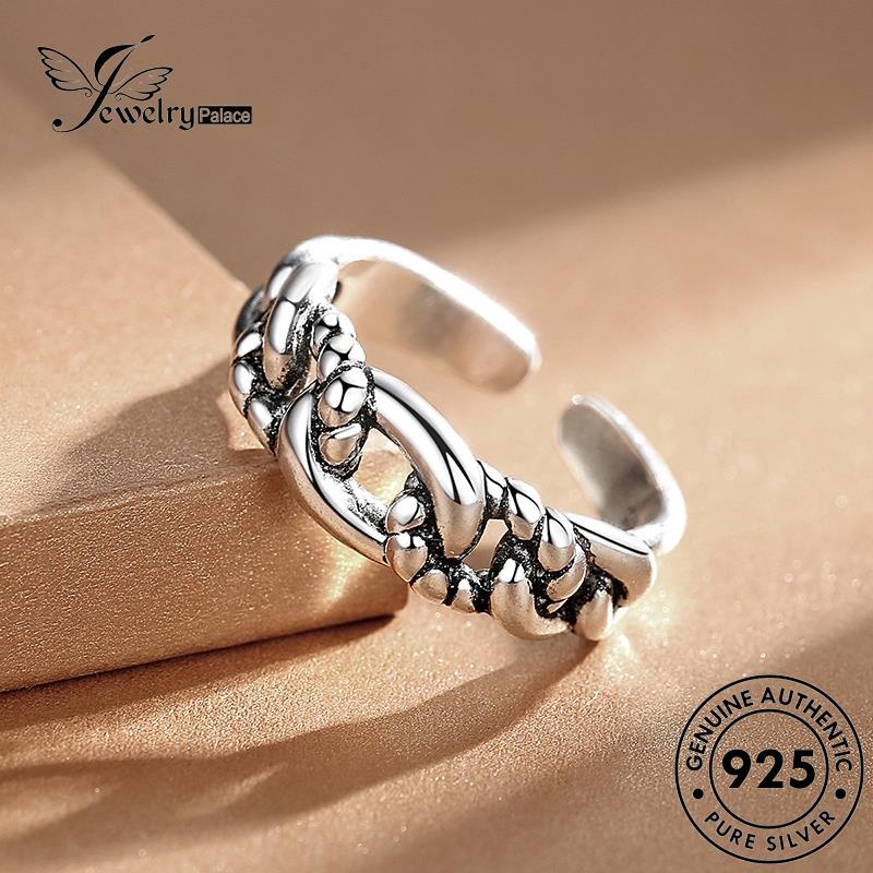 Tempat Perhiasan Wanita Rantai925 Cincin Perak Vintage Asli R293