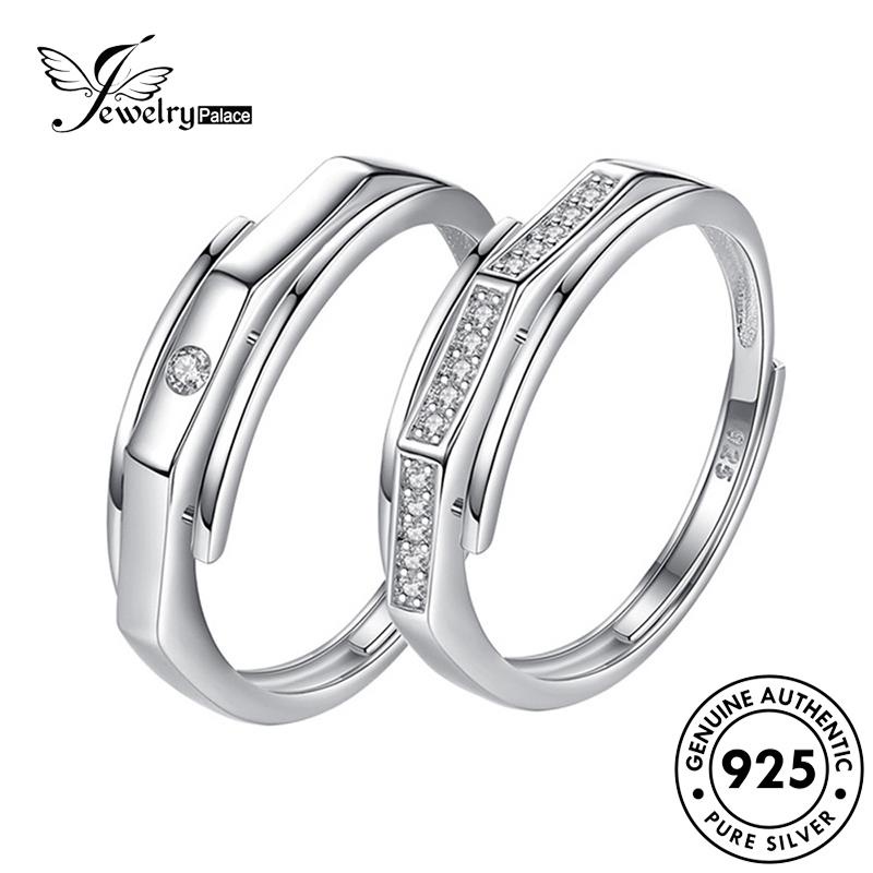 Jewelrypalace Couple Moissanite Perak Asli Cincin925 Berlian Romantis R314