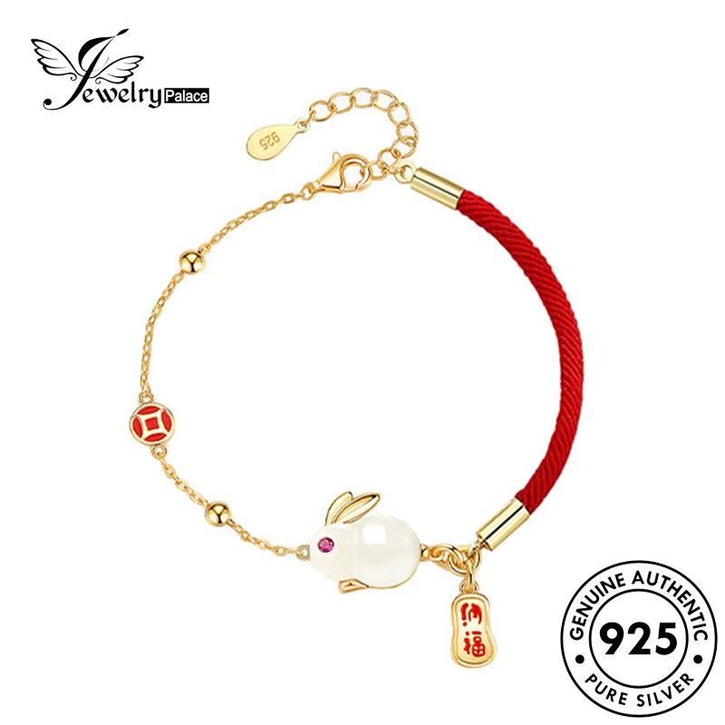 Jewelrypalace Perak925 Asli Giok Kelinci Wanita Good Luck Gelang B240