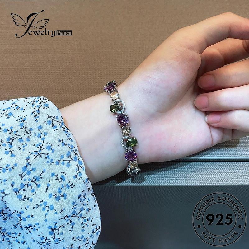 Jewelrypalace Gelang Perak Amethyst Original Wanita Olive925Bentuk B536