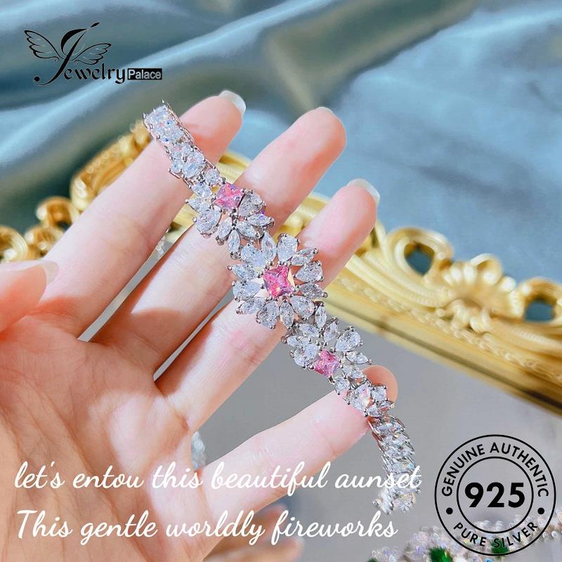 Perhiasantempat Wanita Moissanite Gelang925 Berlian Asli Mewah Perak B569