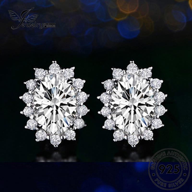 Jewelrypalace Anting Wanita Asli Silver Oval Citrine Stud925 E138