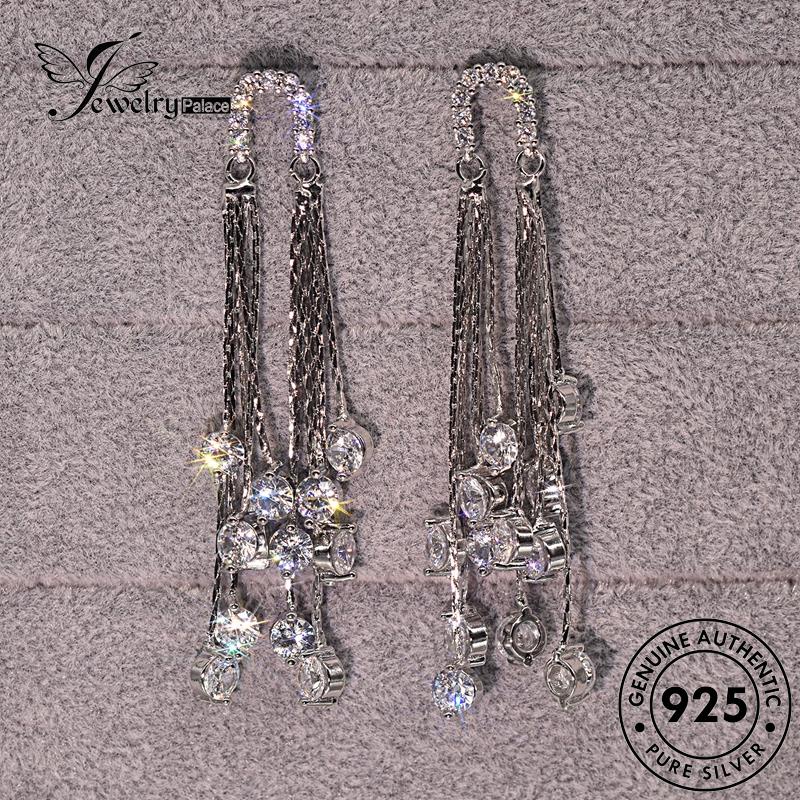 Jewelrypalace Stud Wanita Asli Anting Berlian925 Rumbai Perak Moissanite E622