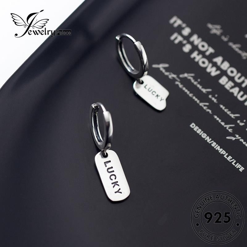 Jewelrypalace925 Tag Anting Hoop Lucky Original Perak Wanita E713