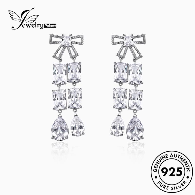 Jewelrypalace Berlian Moissanite Wanita Anting Busur Perak Stud Asli Dasi925 E1047