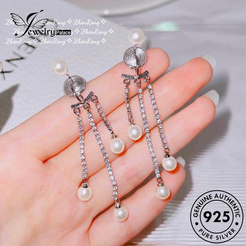 Jewelrypalace Anting Wanita Asli Hoop Silver Rumbai Mutiara925 E1001