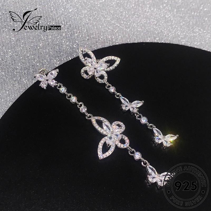 Jewelrypalace Berlian925 Moissanite Asli Stud Wanita Anting Kupu Perak E1013