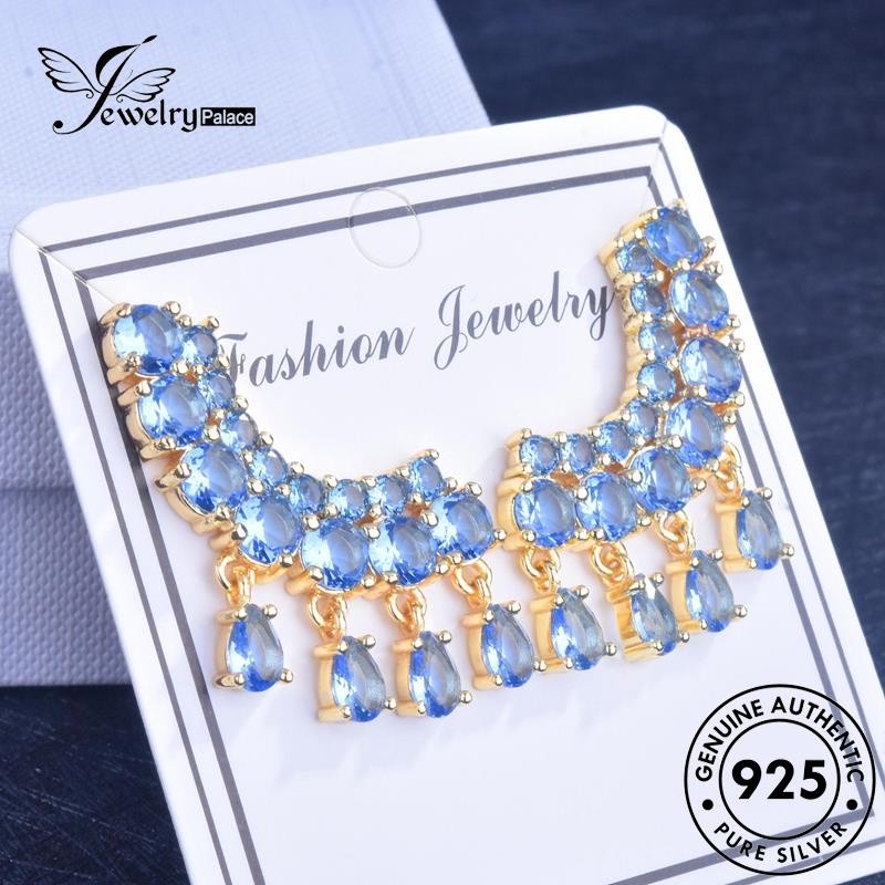 Jewelrypalace Bentuk Emas925 Moissanite Perak Berlian Anting Stud Drop Asli Wanita E1062