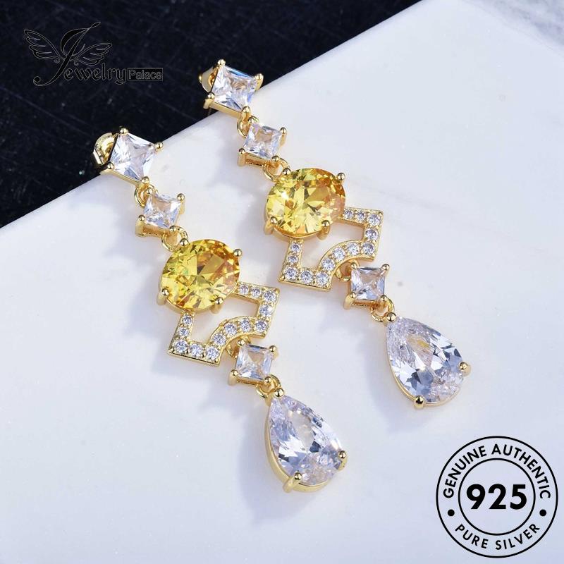 Jewelrypalace Stud Wanita Emas Citrine Sektor Asli Anting Perak925 E1125