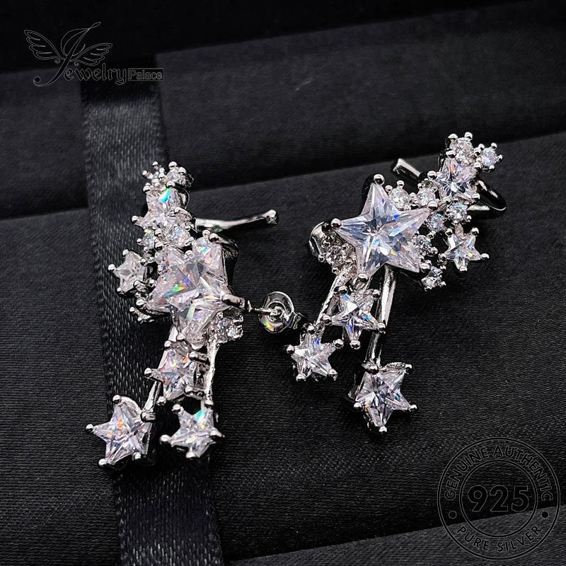 Jewelrypalace Asli Moissanite Perak925 Wanita Berlian Pentagram Stud Earrings E1145