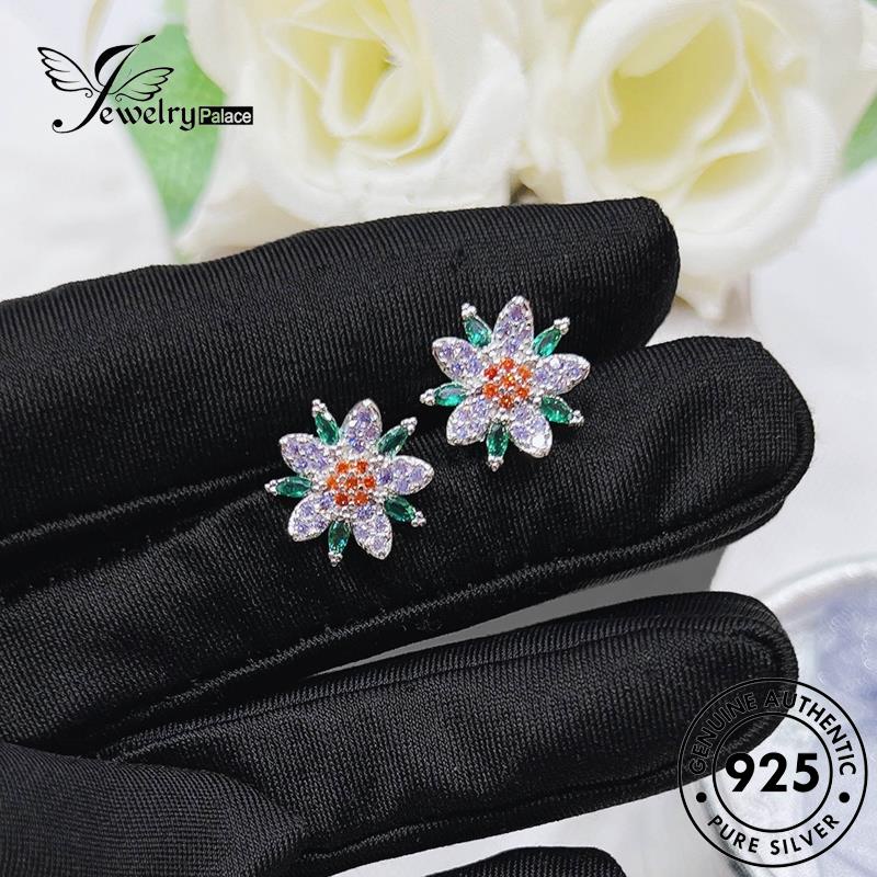 Jewelrypalace Anting Perak Daun Moissanite Tusuk Wanita925 Berlian Asli E1169