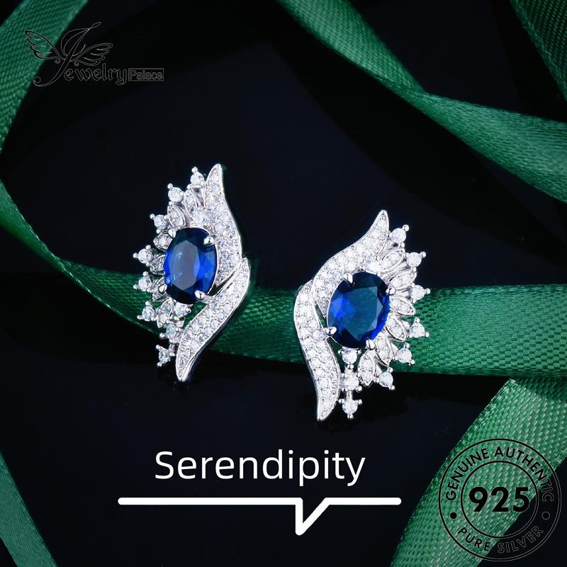 Jewelrypalace Asli925Setan Safir Wanita Perak Anting Giwang Mata E1185