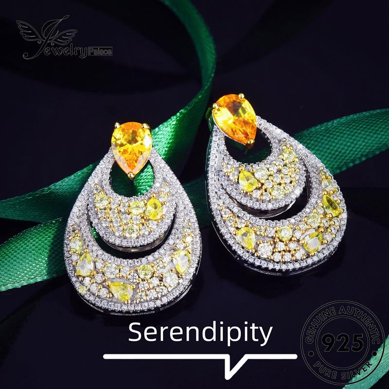 Jewelrypalace Anting Citrine Perak Stud925 Sektor Anting Asli Wanita E1187