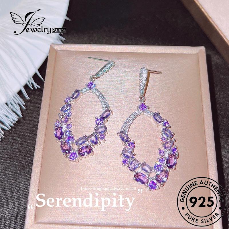 Jewelrypalace Wanita Bentuk Tetes925 Anting Perak Asli Amethyst Stud E1207