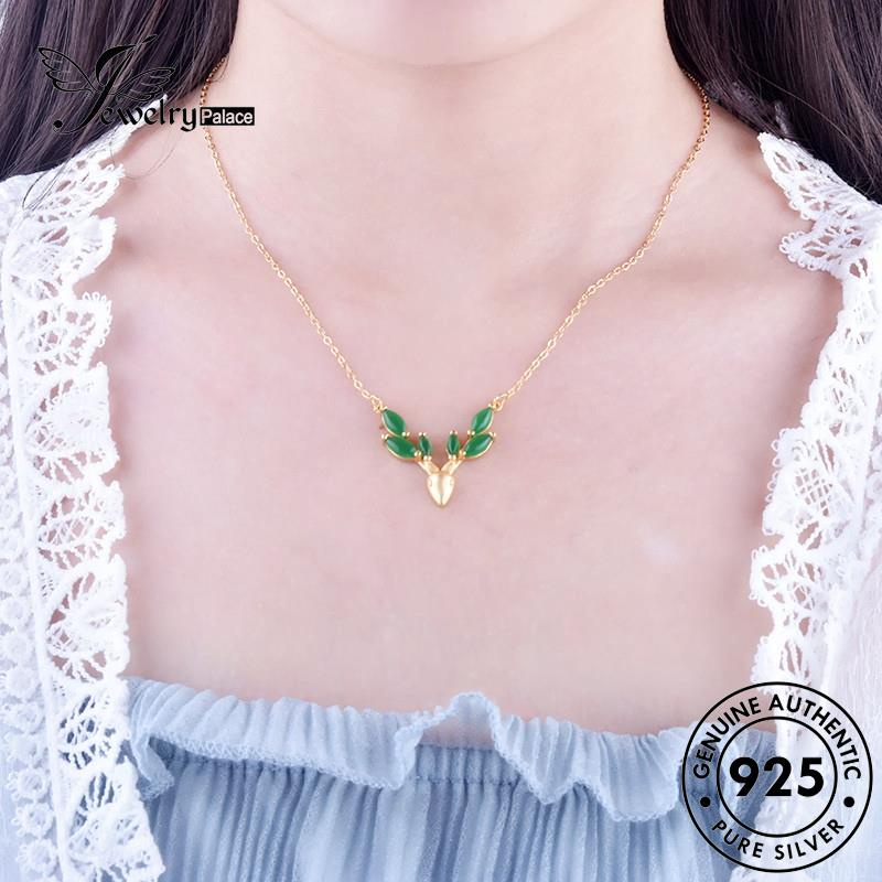 Jewelrypalace Fashion Giok Asli925 Fawn Kalung Perak Wanita N458