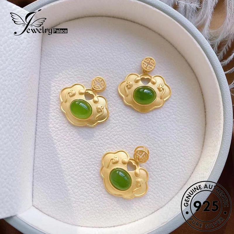 Jewelrypalace Menguntungkan Retro925 Awan Wanita Perak Kalung Giok Asli N475