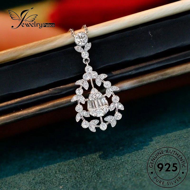 Jewelrypalace Drop Kalung Moissanite925 Perak Fashion Berlian Asli Wanita N995