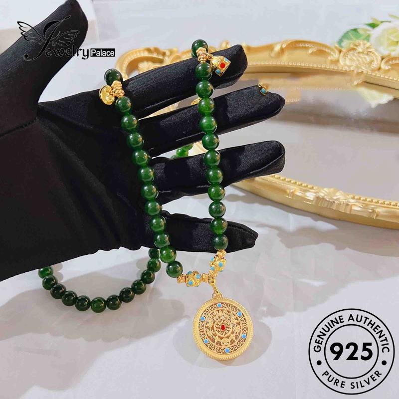 Jewelrypalace Kalung Zamrud Perak Medali925 Wanita Kreatif Asli N1117