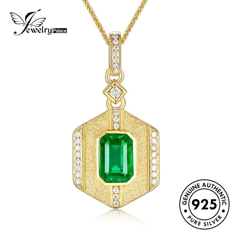 Jewelrypalace Kalung Emerald Perak Asli925 Fashion Wanita N1120