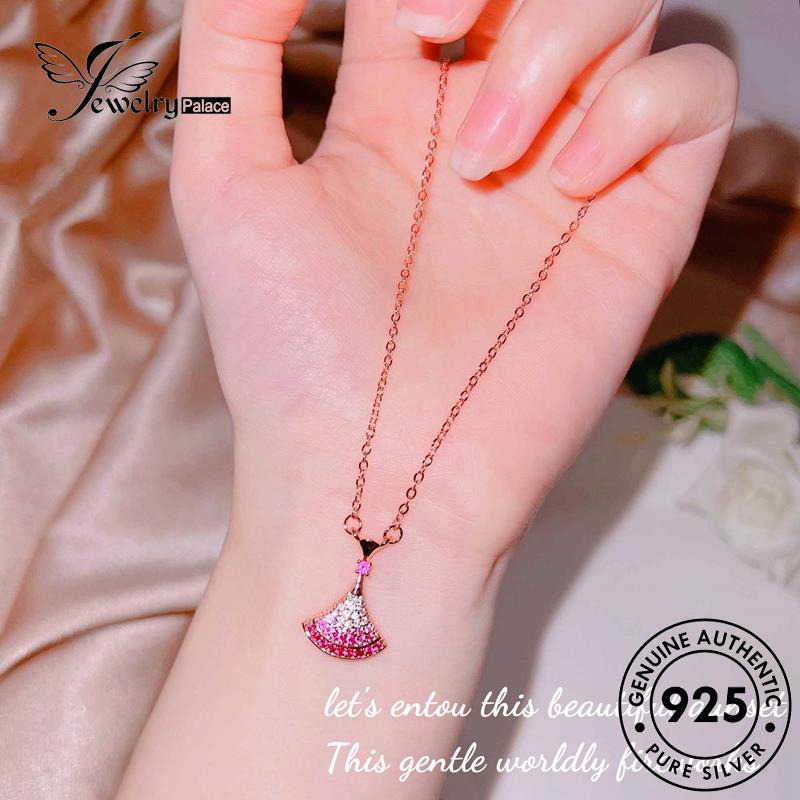 Jewelrypalace Pink Emas Perak Berlian Sektor925 Kalung Crystal Fashion Wanita Original N1152