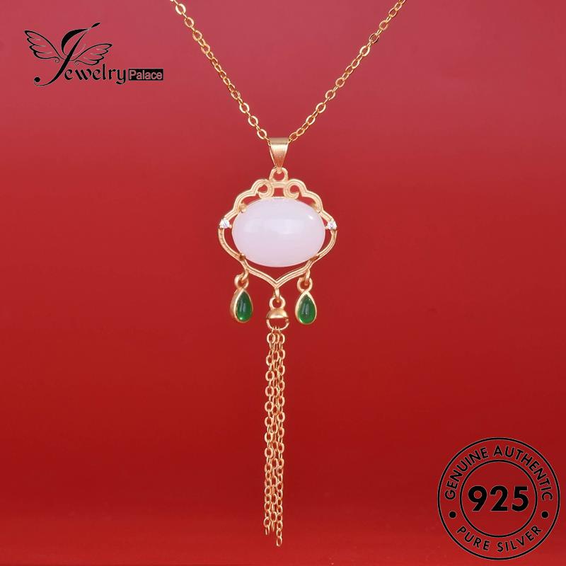 Jewelrypalace Fashion Perak925 Wanita Giok Asli Jumbai Kalung N1183