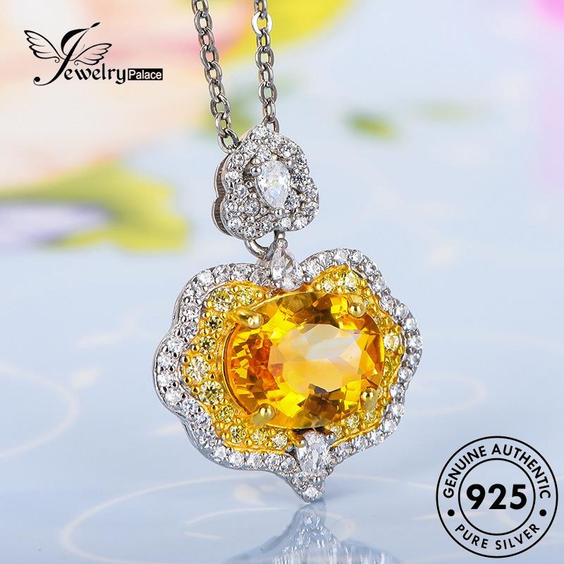 Jewelrypalace Perak Asli Citrine Fortune Kalung Wanita Kreatif925 N1187