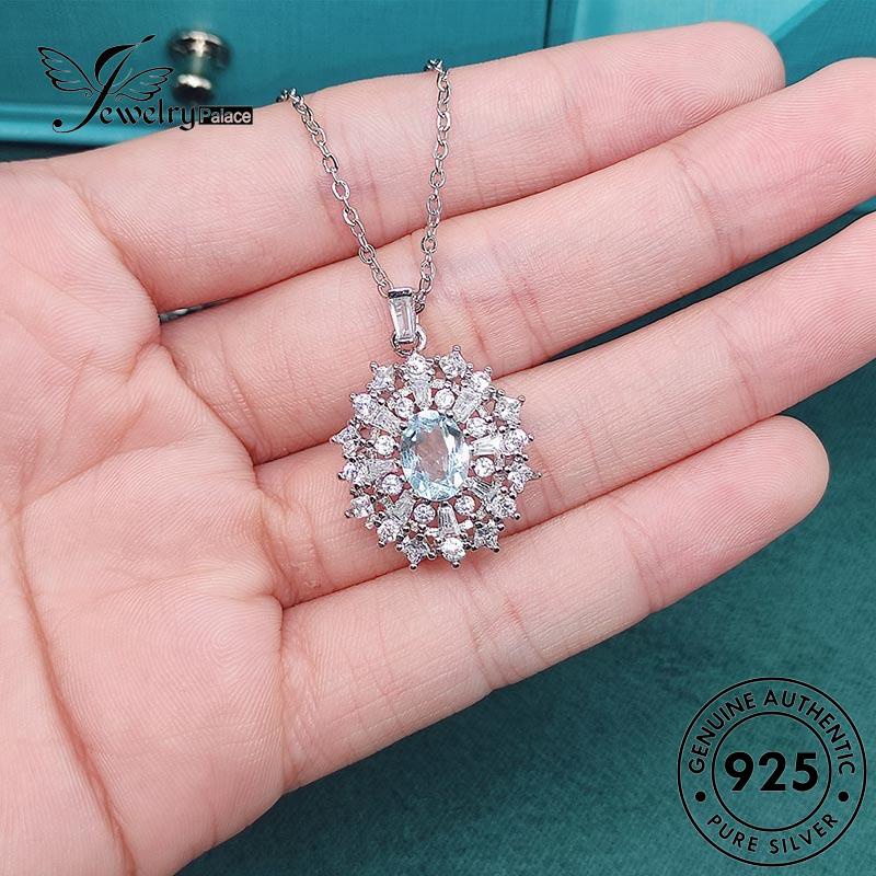 Jewelrypalace Kalung Perak925 Wanita Berlian Mewah Asli Moissanite N1255